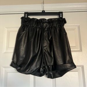 Windsor • Black Faux Leather Baggy Shorts • Size Small fits like a Medium